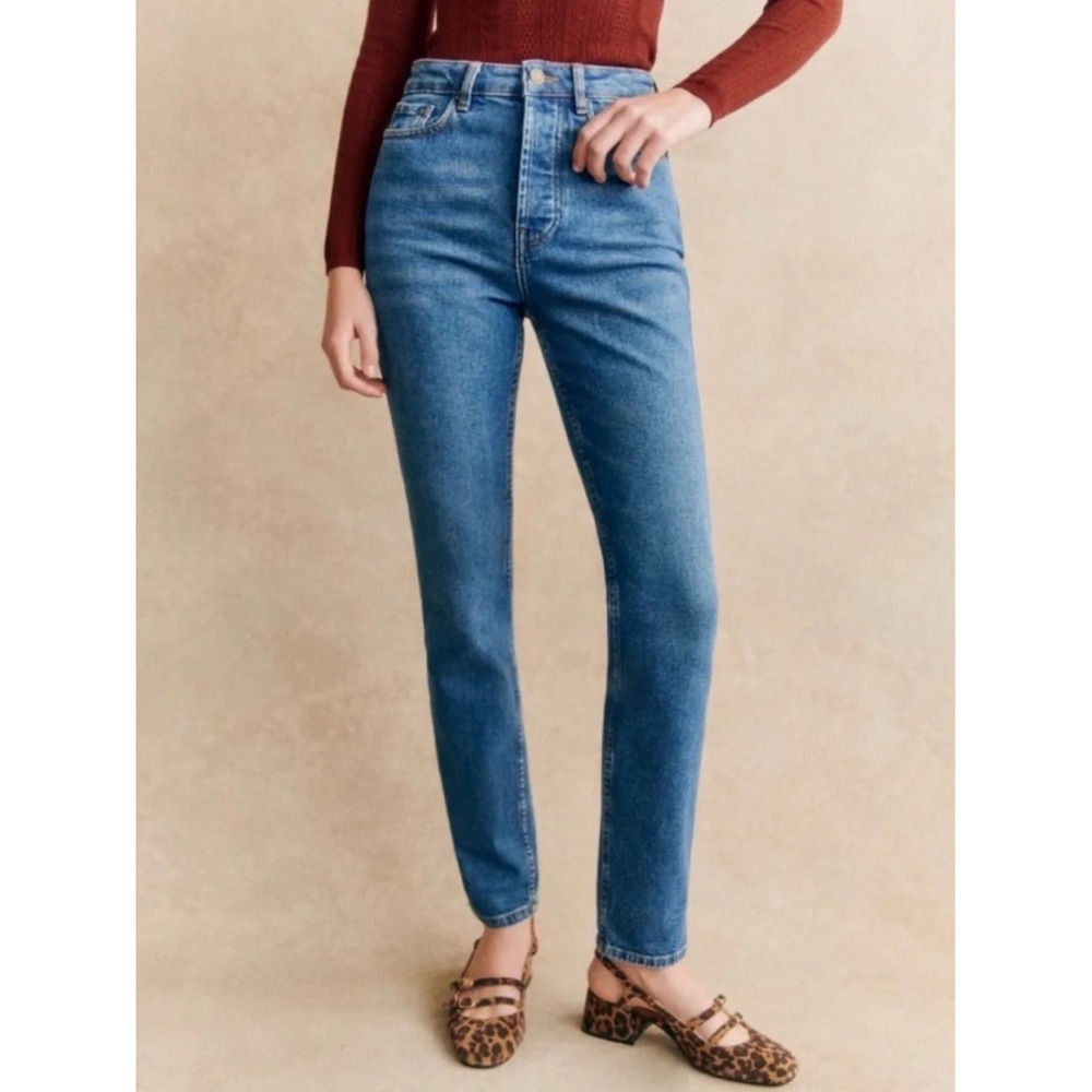SEZANE le brut bleu straight leg jeans rigid denim size 30